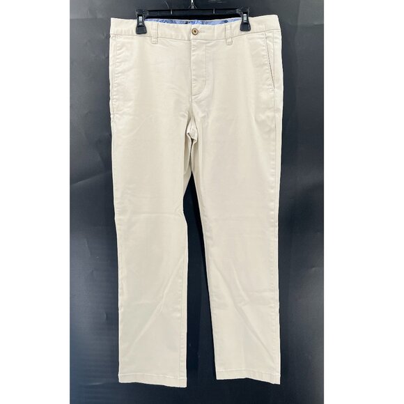 Tommy Bahama ivory khaki chino flat front pants preppy slacks 34 34x30 Men's - Picture 1 of 11